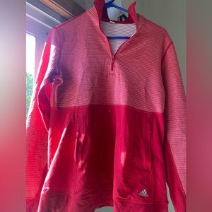 adidas Two tone red 1/4 zip